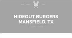 Desktop Screenshot of hideoutburgers.com